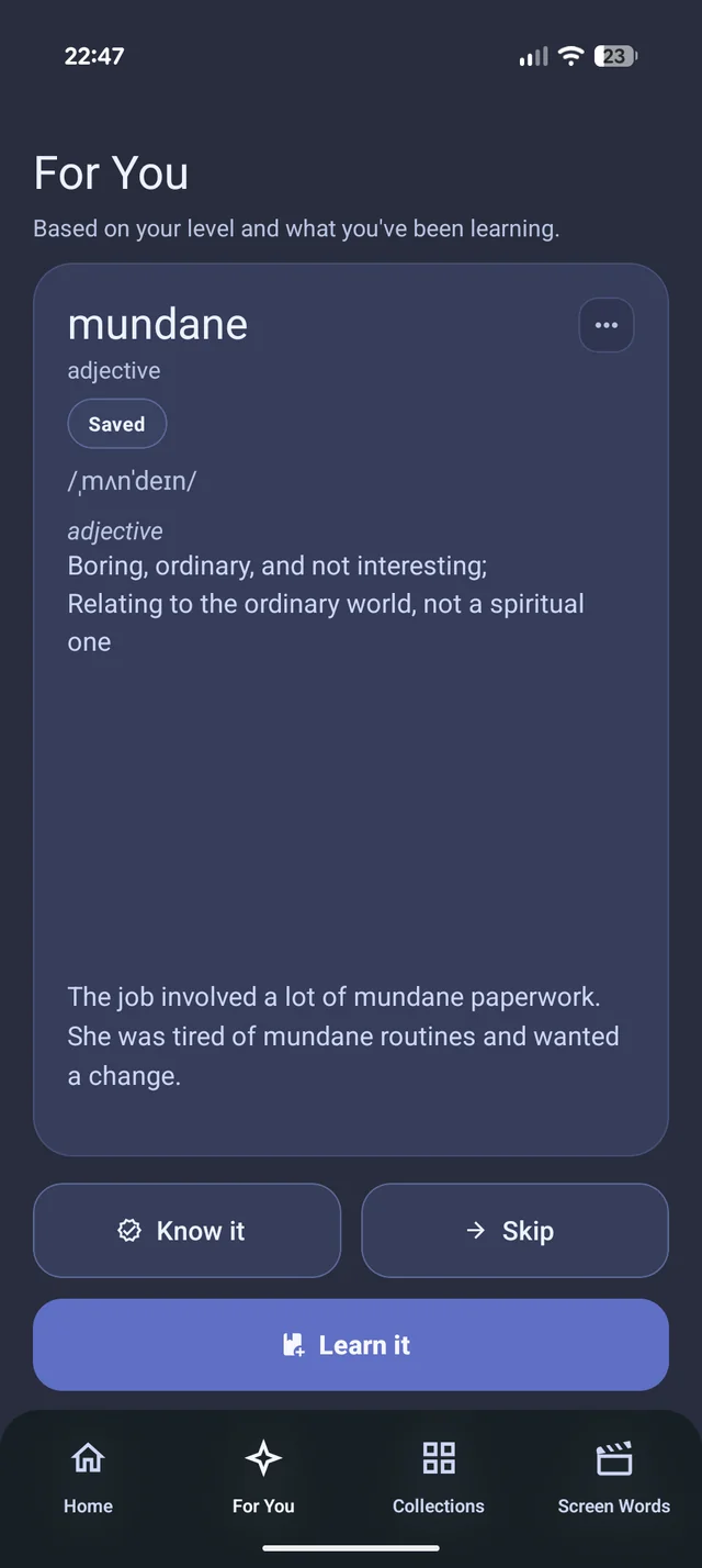 Personalized vocabulary recommendation in Slovnyx